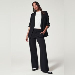 NWT Spanx Perfect Collarless Blazer Office Medium Stretch Black Ponte Knit